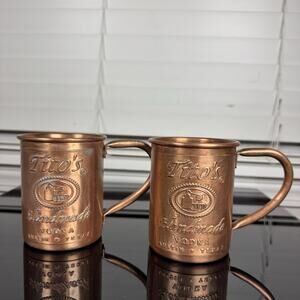 (2) Tito’s Handmade Vodka Solid Copper Mugs Moscow Mule Austin, Texas Titos